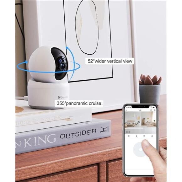 Indoor Security Camera 2K, Pet Camera, 360 Degree WiFi Home Security Camera - Picture 4 of 7